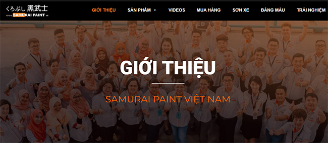 Hình ảnh trang Web trực tuyến của Samurai Paint Việt Nam