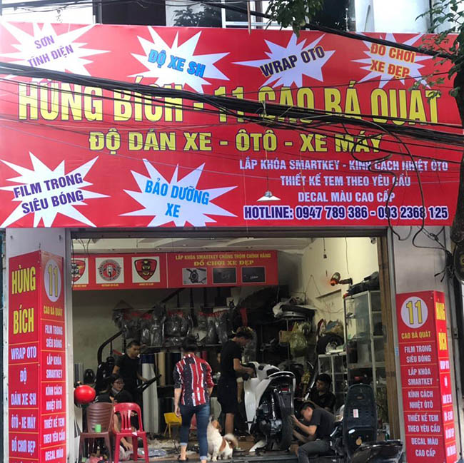 Cửa hàng Hùng Bích dán decal xe uy tín tại Hà Nội